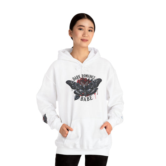 Dark Romance Babe Hoodie - Gothic Moth Graphic Pullover