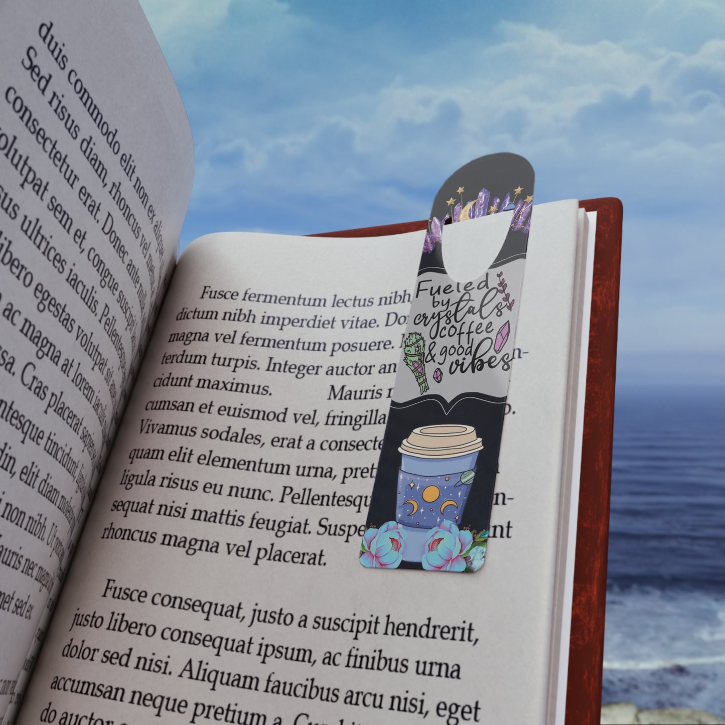 Crystal Vibes Bookmark - Fueled by Coffee & Good Vibes