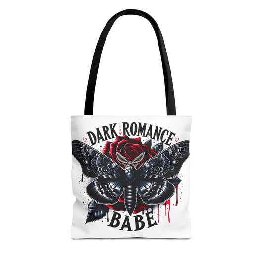 Dark Romance Babe Tote Bag — Gothic Moth & Rose All-Over Print