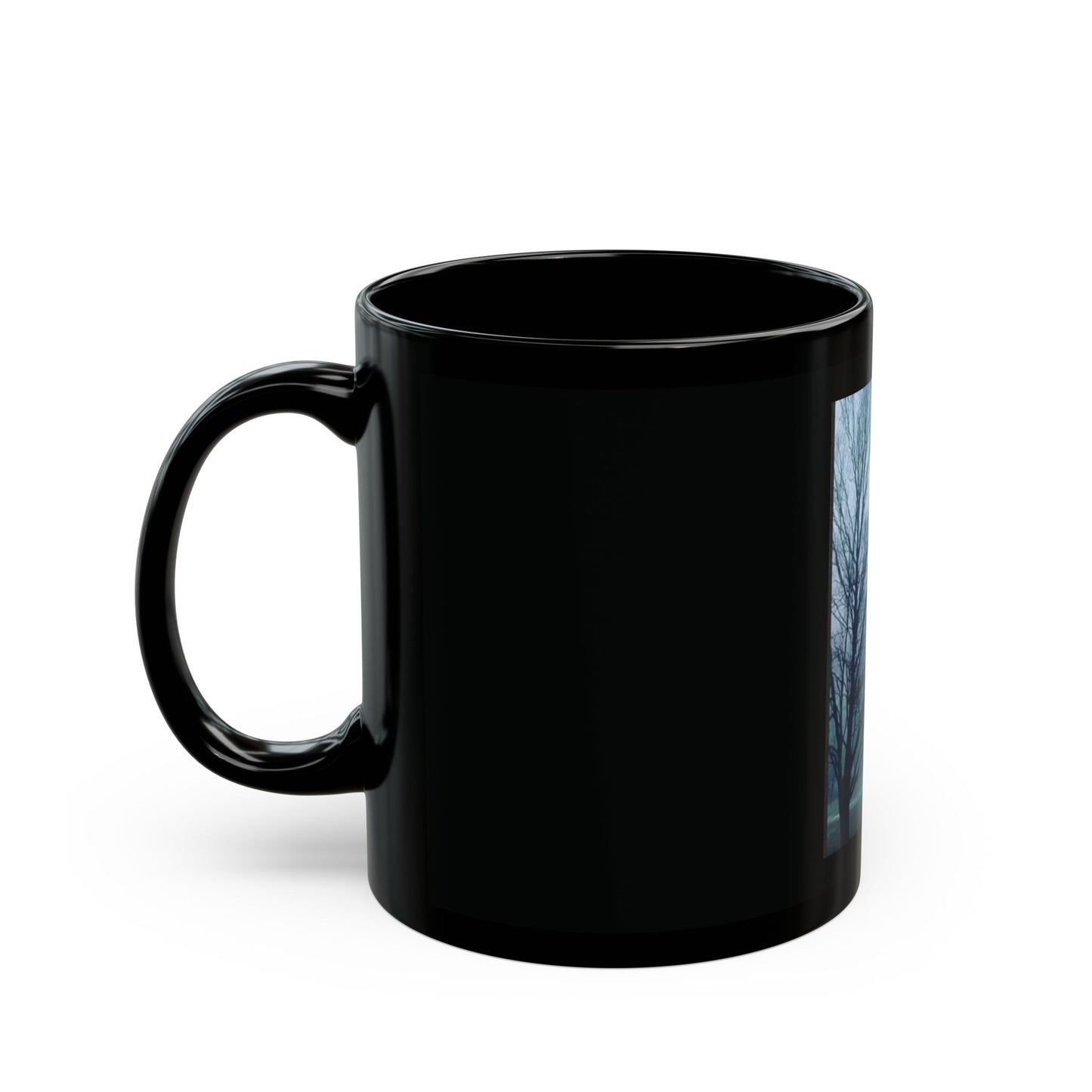 Spooky Tree Black Mug - 11oz & 15oz - Perfect for Cozy Mornings