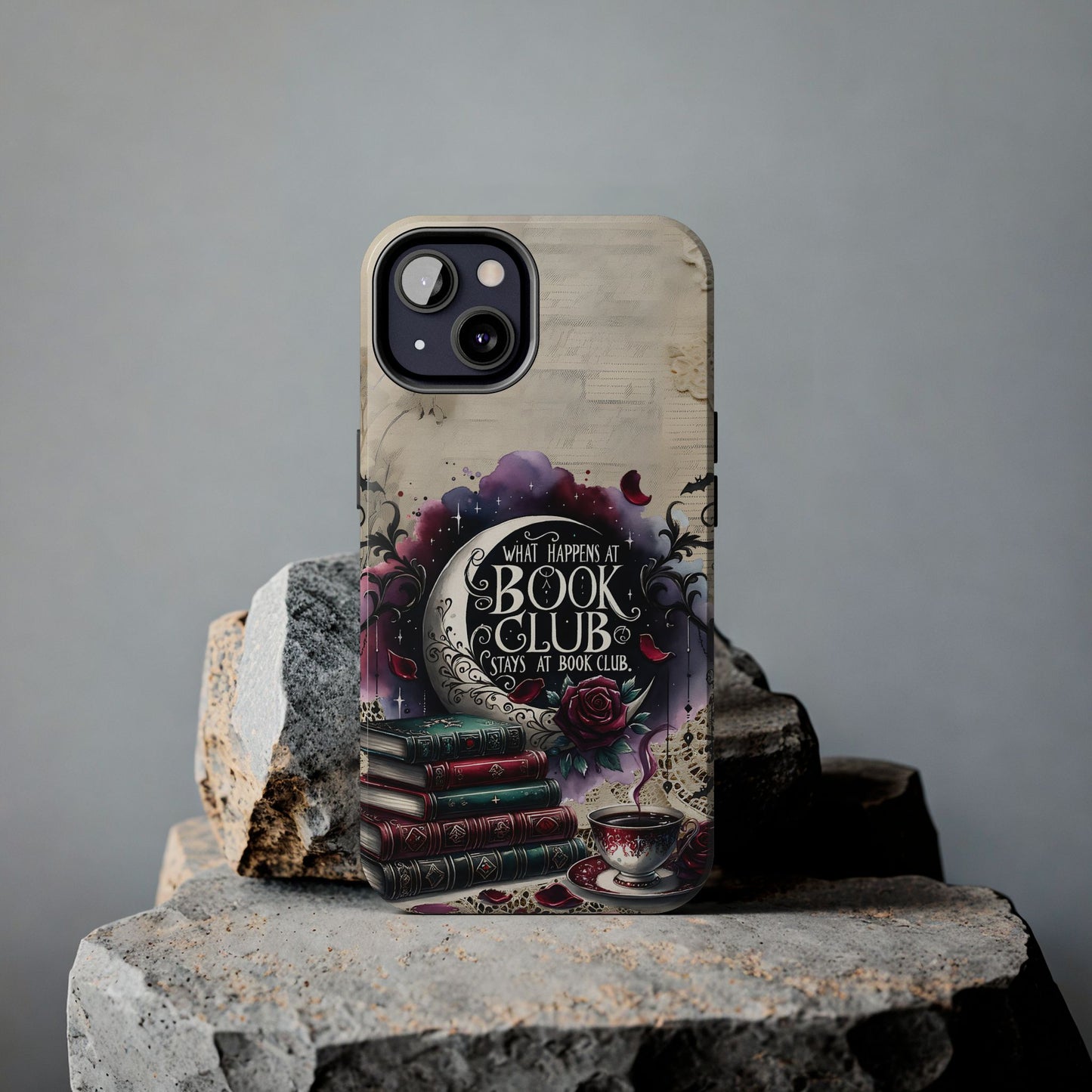 Book Club Phone Case — "What Happens at Book Club Stays at Book Club" Cozy Literary Design