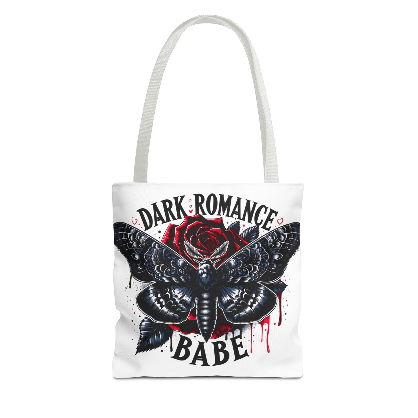 Dark Romance Babe Tote Bag — Gothic Moth & Rose All-Over Print