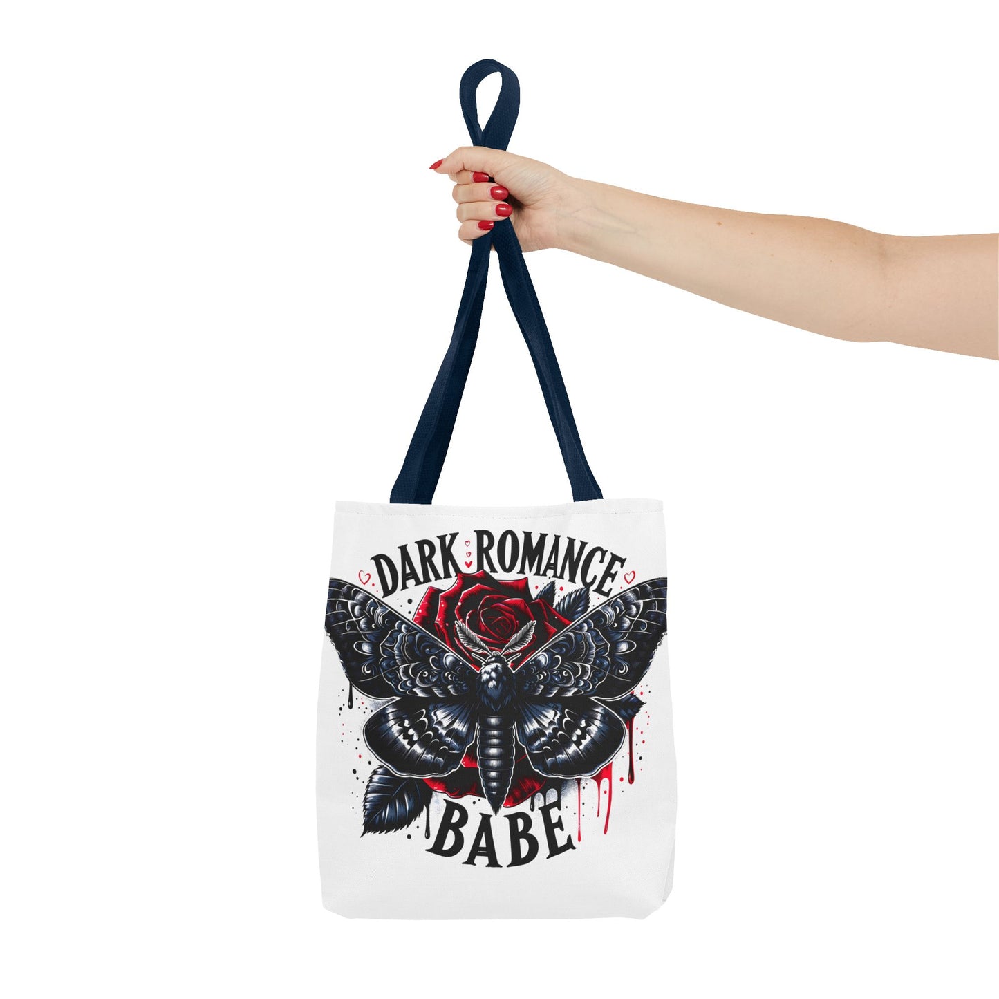 Dark Romance Babe Tote Bag — Gothic Moth & Rose All-Over Print
