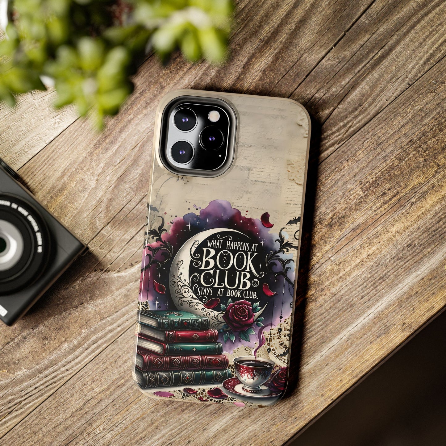 Book Club Phone Case — "What Happens at Book Club Stays at Book Club" Cozy Literary Design