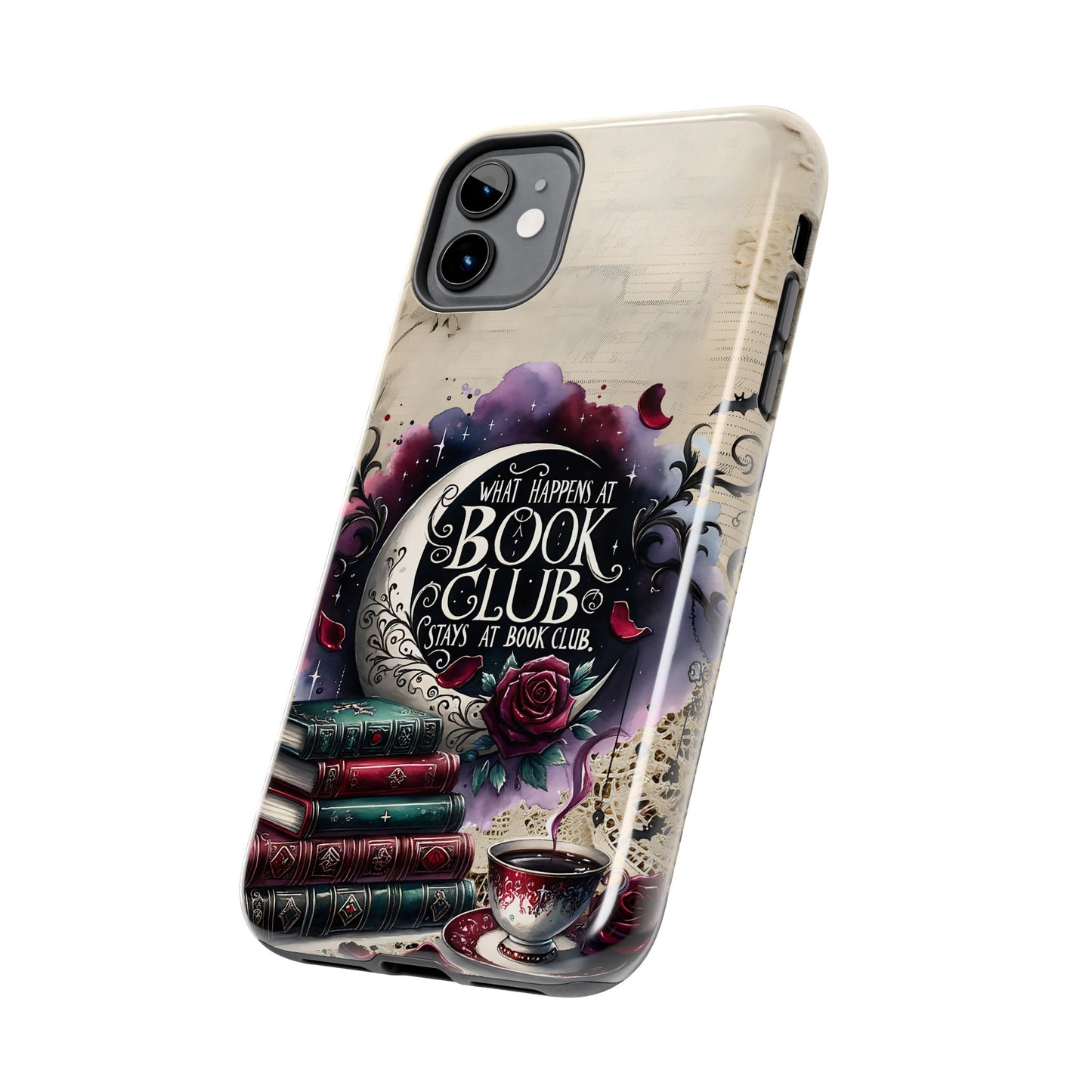 Book Club Phone Case — "What Happens at Book Club Stays at Book Club" Cozy Literary Design