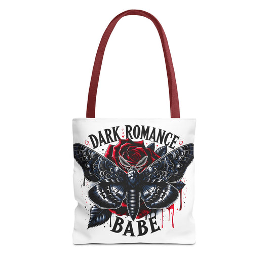 Dark Romance Babe Tote Bag — Gothic Moth & Rose All-Over Print