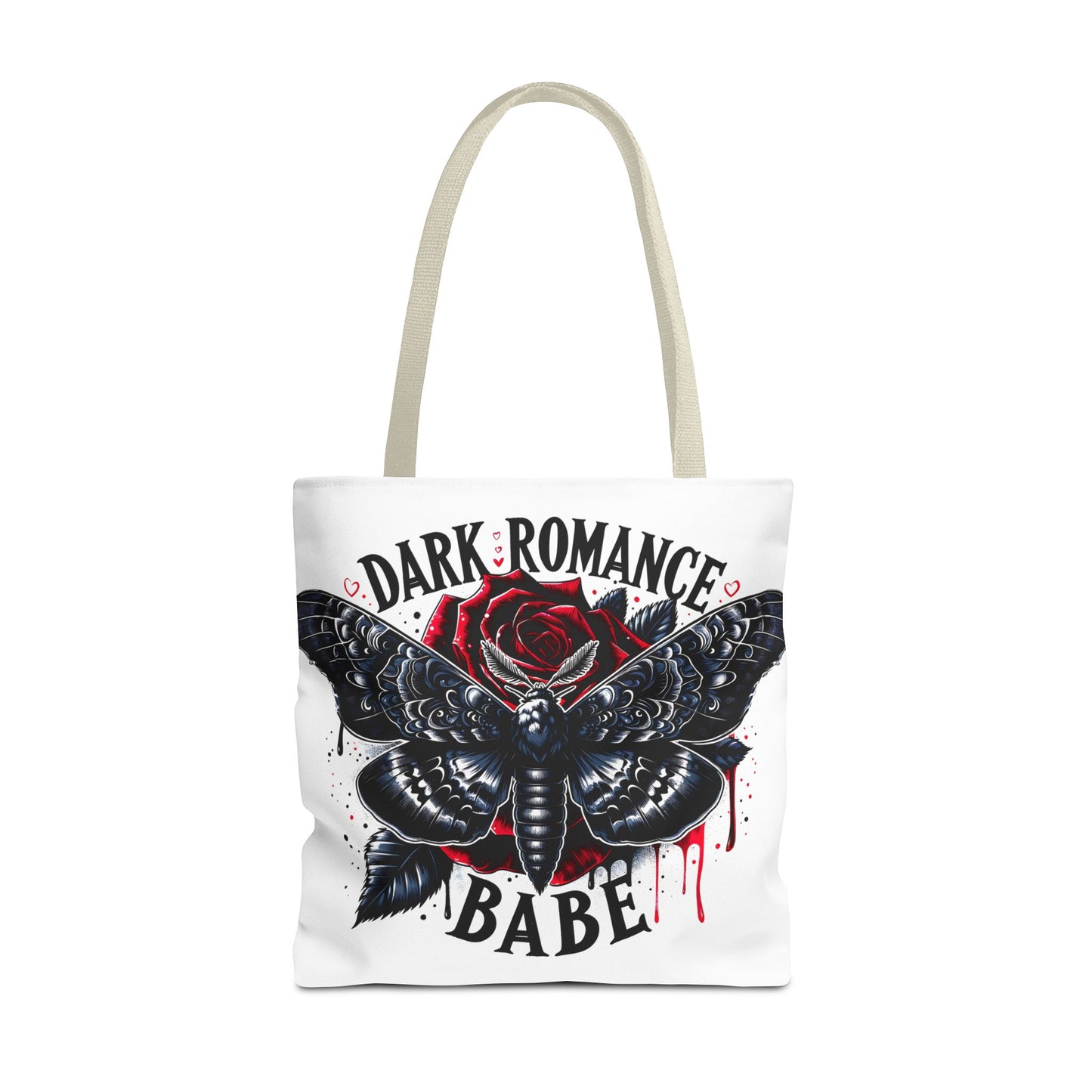 Dark Romance Babe Tote Bag — Gothic Moth & Rose All-Over Print