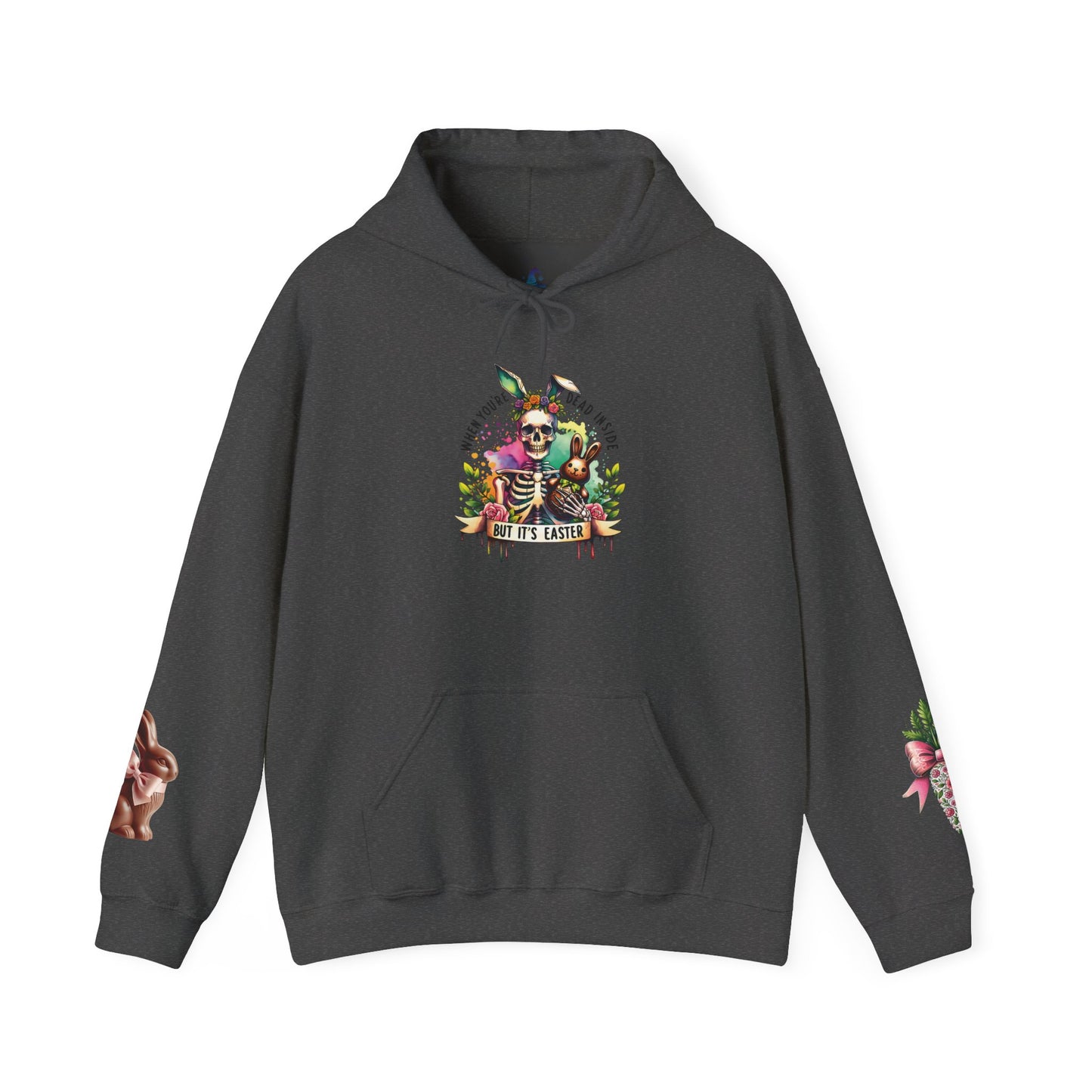 Skeleton Hoodie — "Dead inside buy is Easter" Easter Skull Pullover