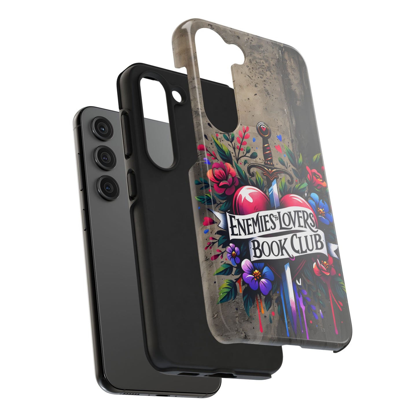 Enemies Lovers Book Club Phone Case — Gothic Floral Sword Protective Cover