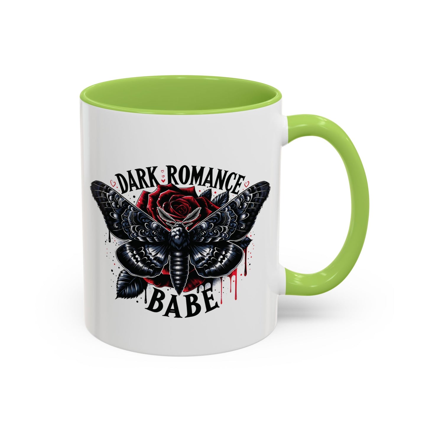 Dark Romance Babe Coffee Mug — Gothic Moth & Rose Accent Mug