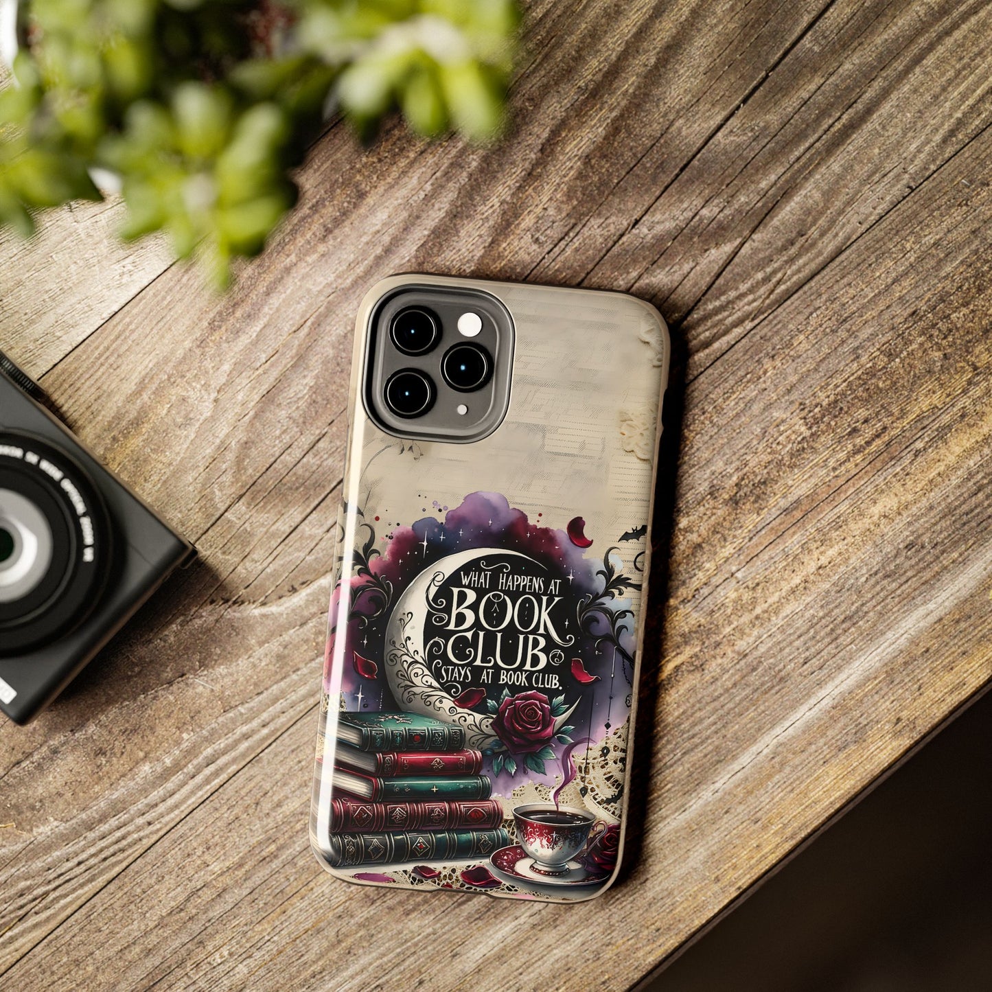 Book Club Phone Case — "What Happens at Book Club Stays at Book Club" Cozy Literary Design