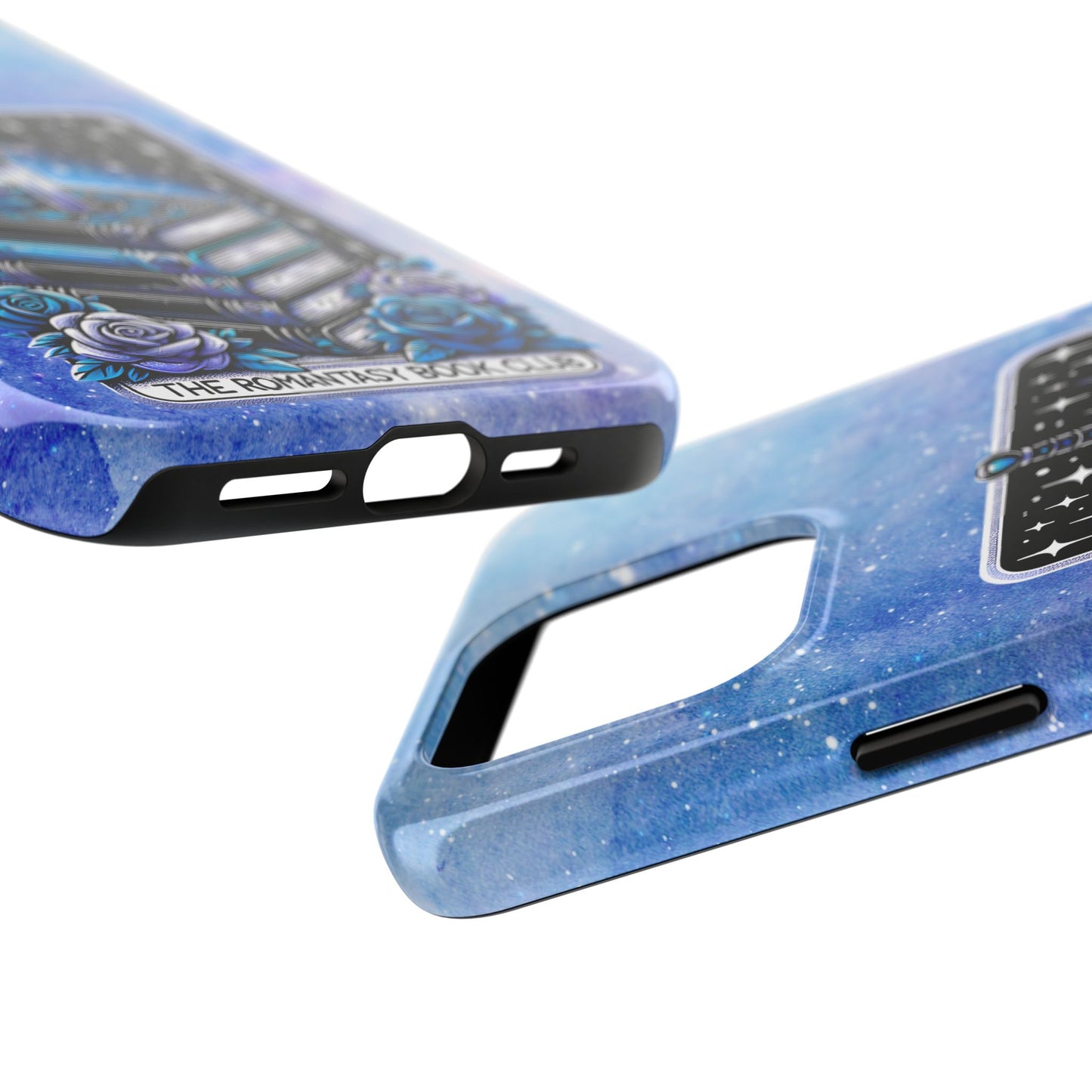 Fantasy Book Club Tough Phone Case — Sword & Stacked Books Design