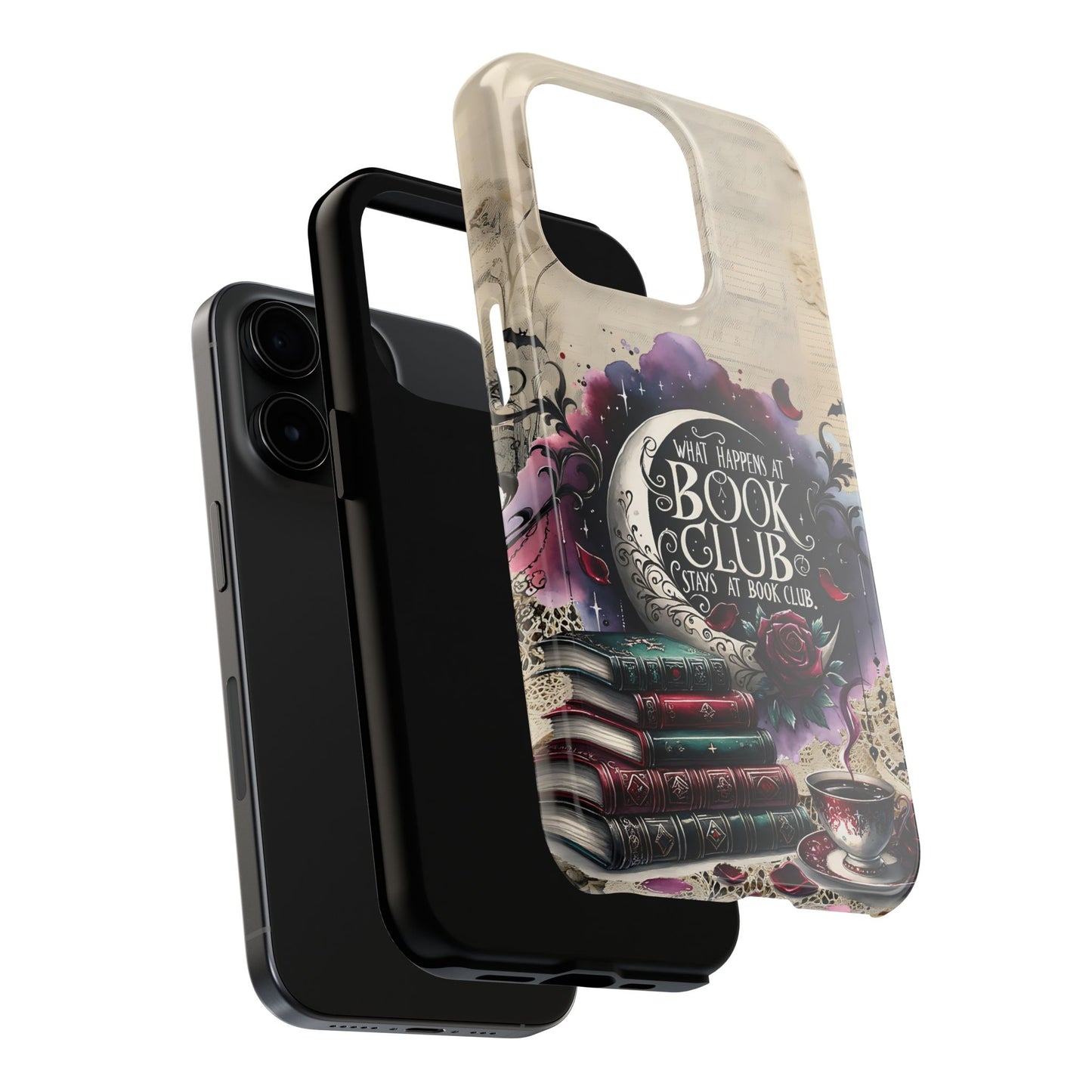 Book Club Phone Case — "What Happens at Book Club Stays at Book Club" Cozy Literary Design