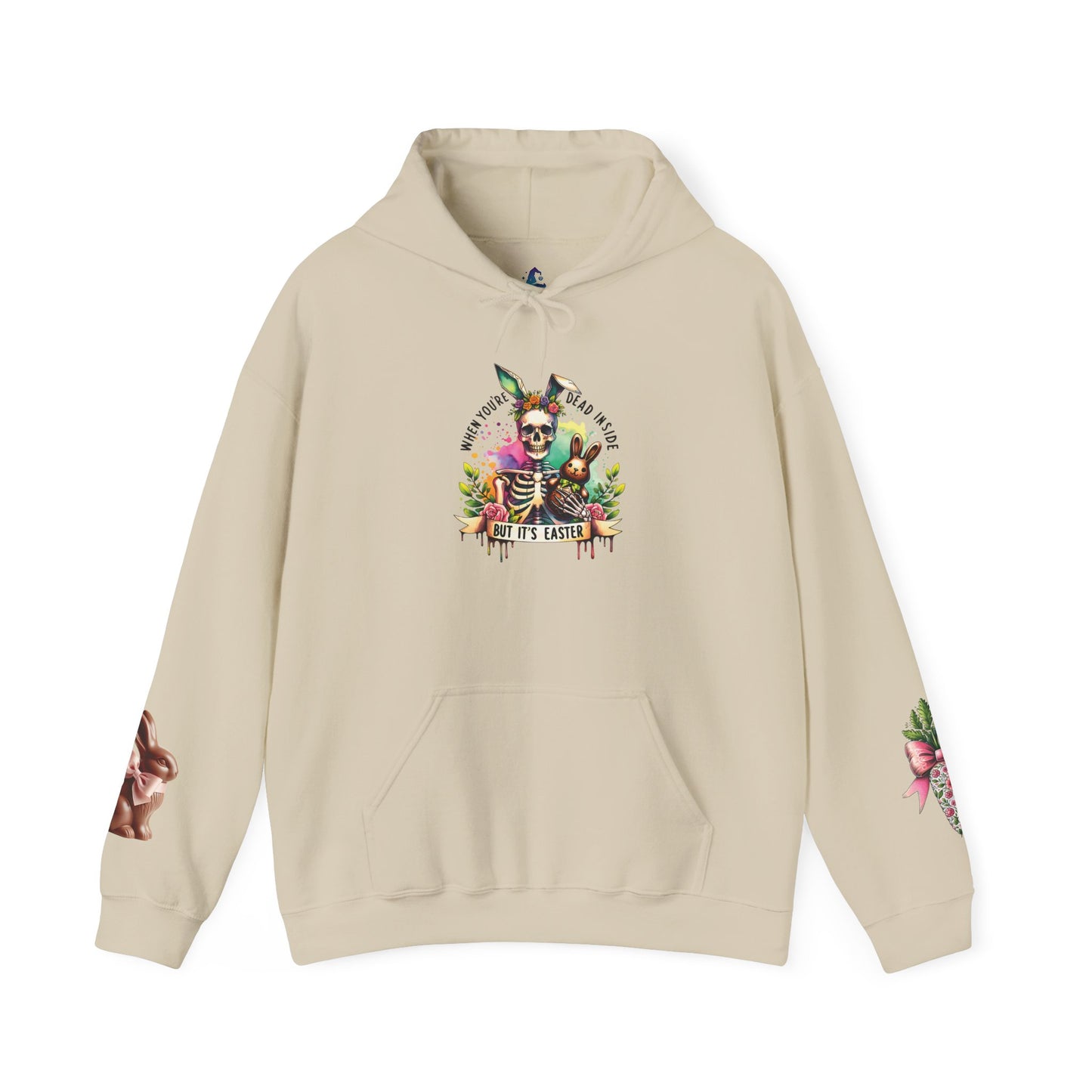 Skeleton Hoodie — "Dead inside buy is Easter" Easter Skull Pullover