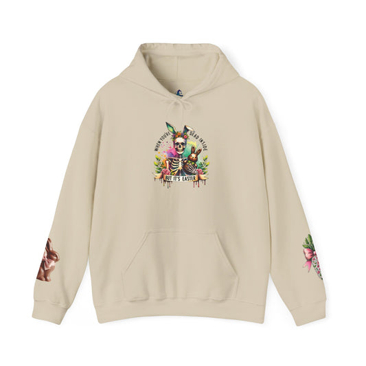 Skeleton Hoodie — "Dead inside buy is Easter" Easter Skull Pullover