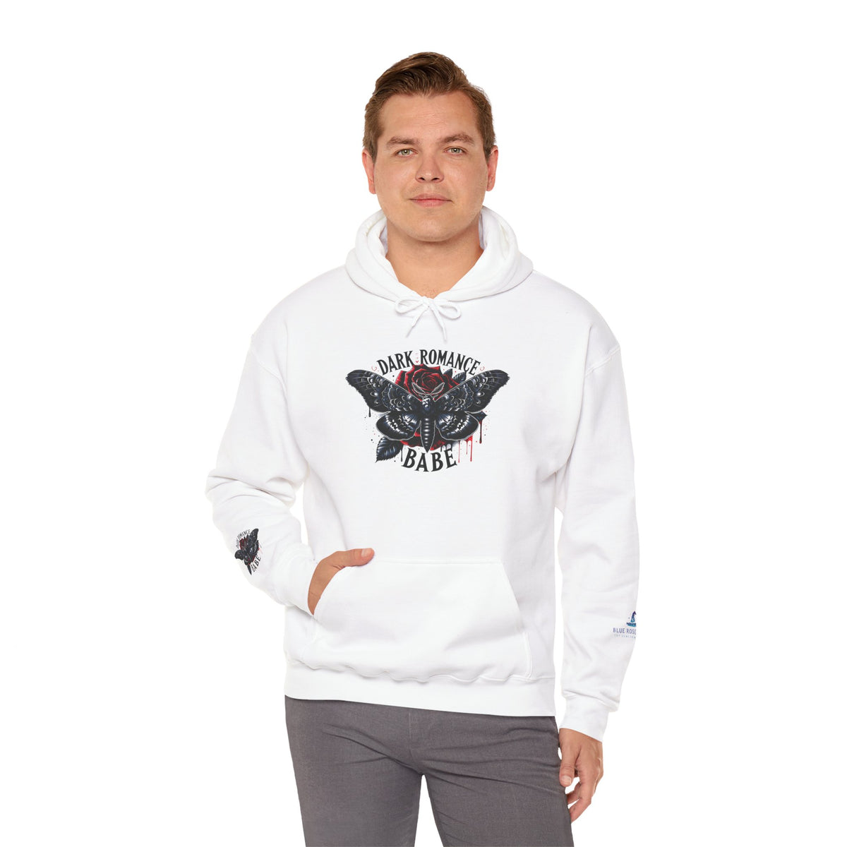 Dark Romance Babe Hoodie - Gothic Moth Graphic Pullover