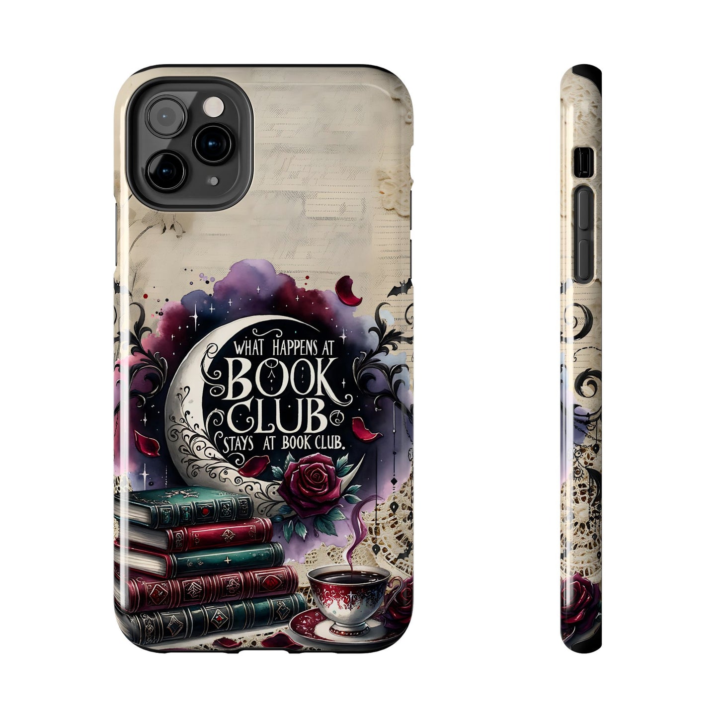 Book Club Phone Case — "What Happens at Book Club Stays at Book Club" Cozy Literary Design