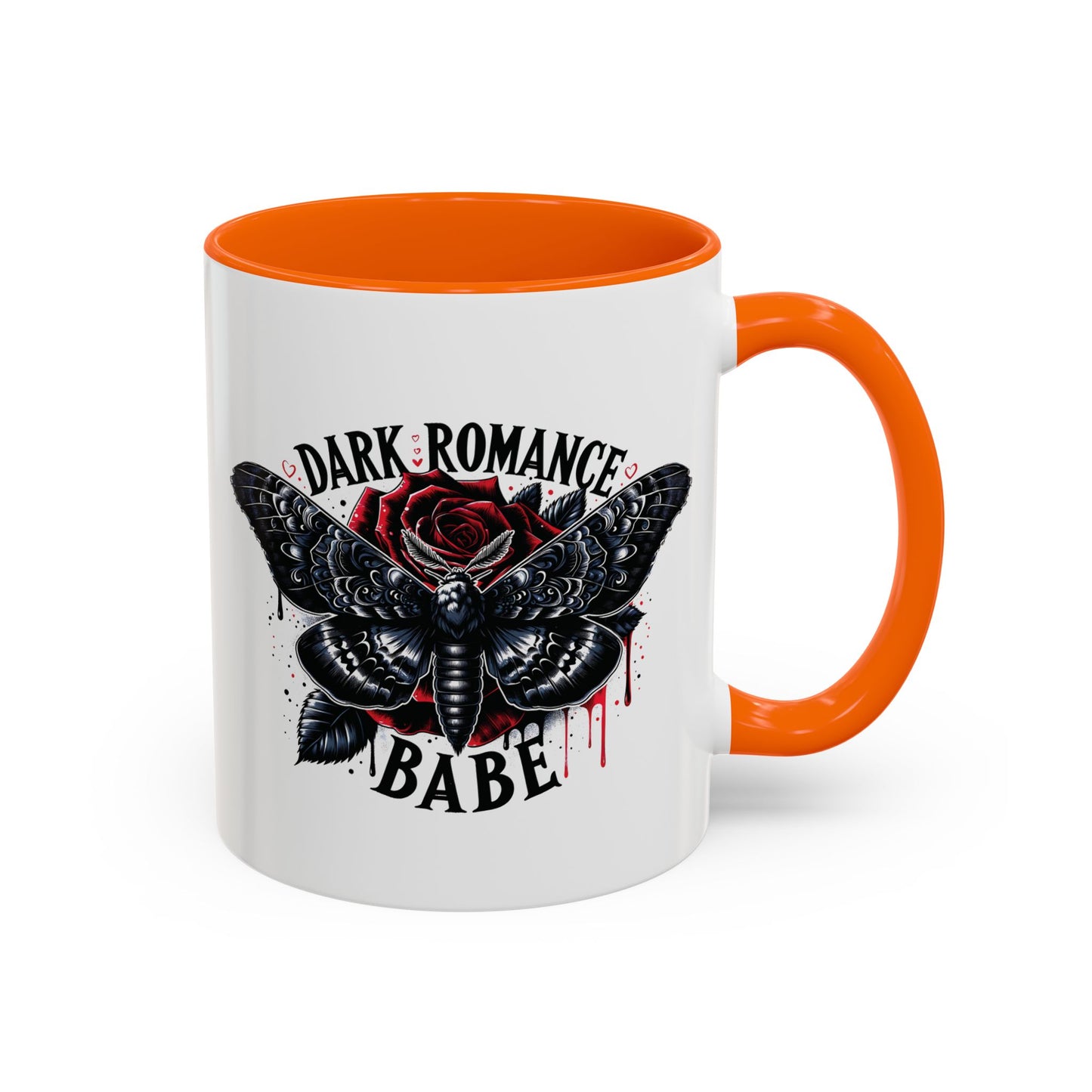 Dark Romance Babe Coffee Mug — Gothic Moth & Rose Accent Mug
