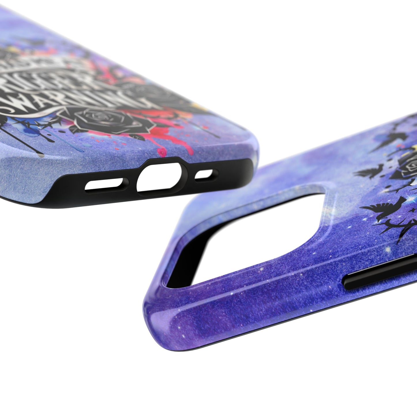 You had me at Trigger Warning Tough Phone Case — Gothic Roses & Galaxy Quote Protective Cover