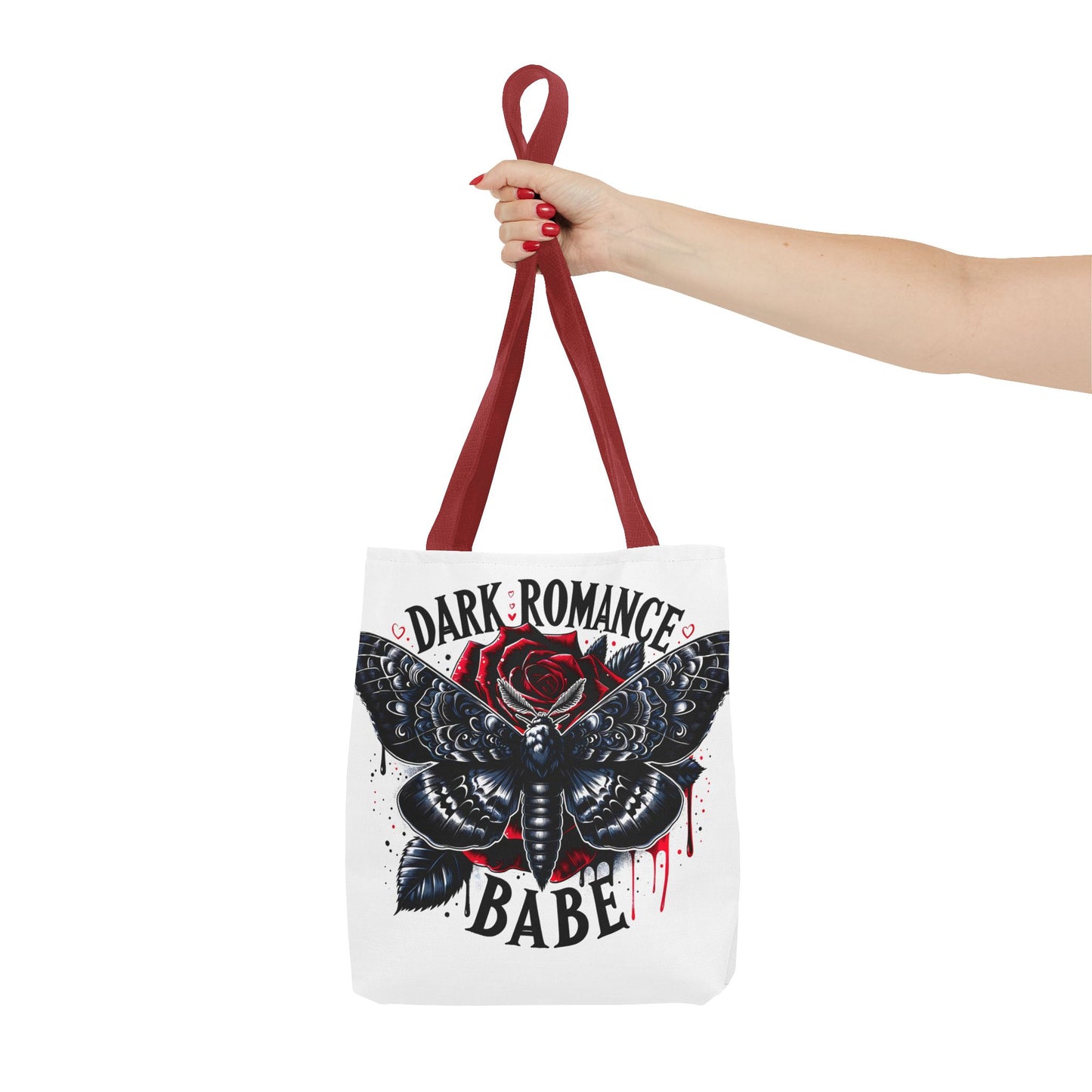 Dark Romance Babe Tote Bag — Gothic Moth & Rose All-Over Print