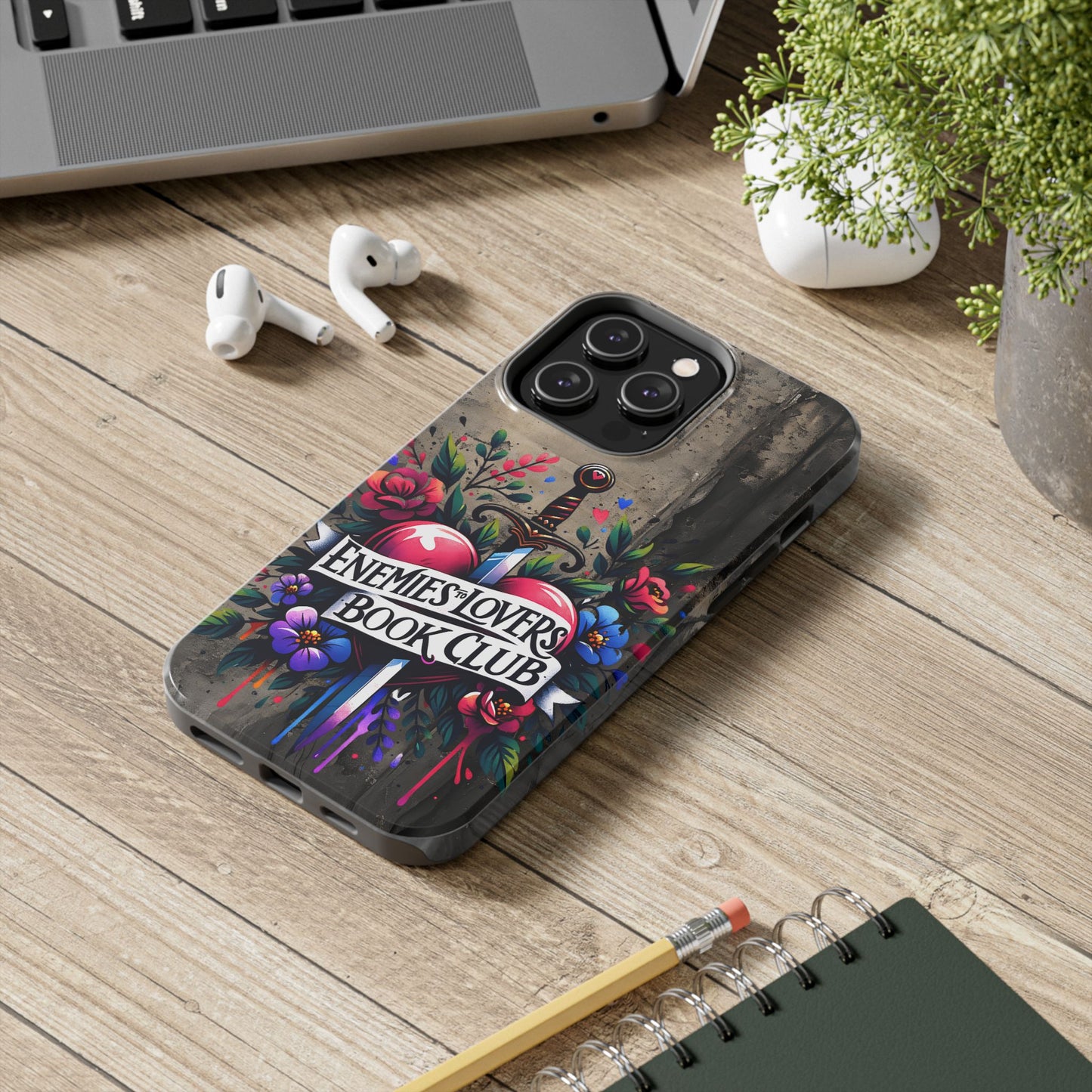 Enemies Lovers Book Club Phone Case — Gothic Floral Sword Protective Cover