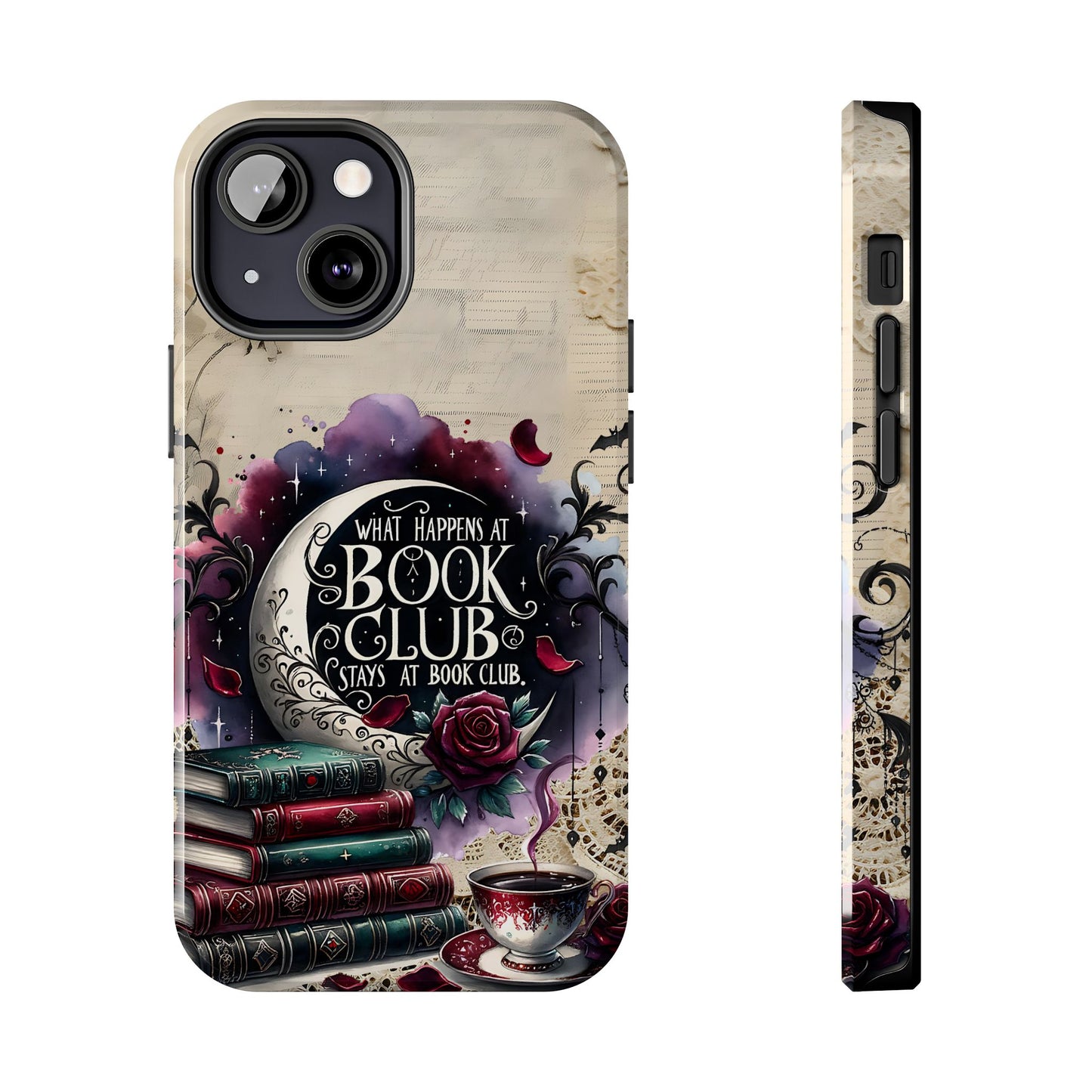 Book Club Phone Case — "What Happens at Book Club Stays at Book Club" Cozy Literary Design