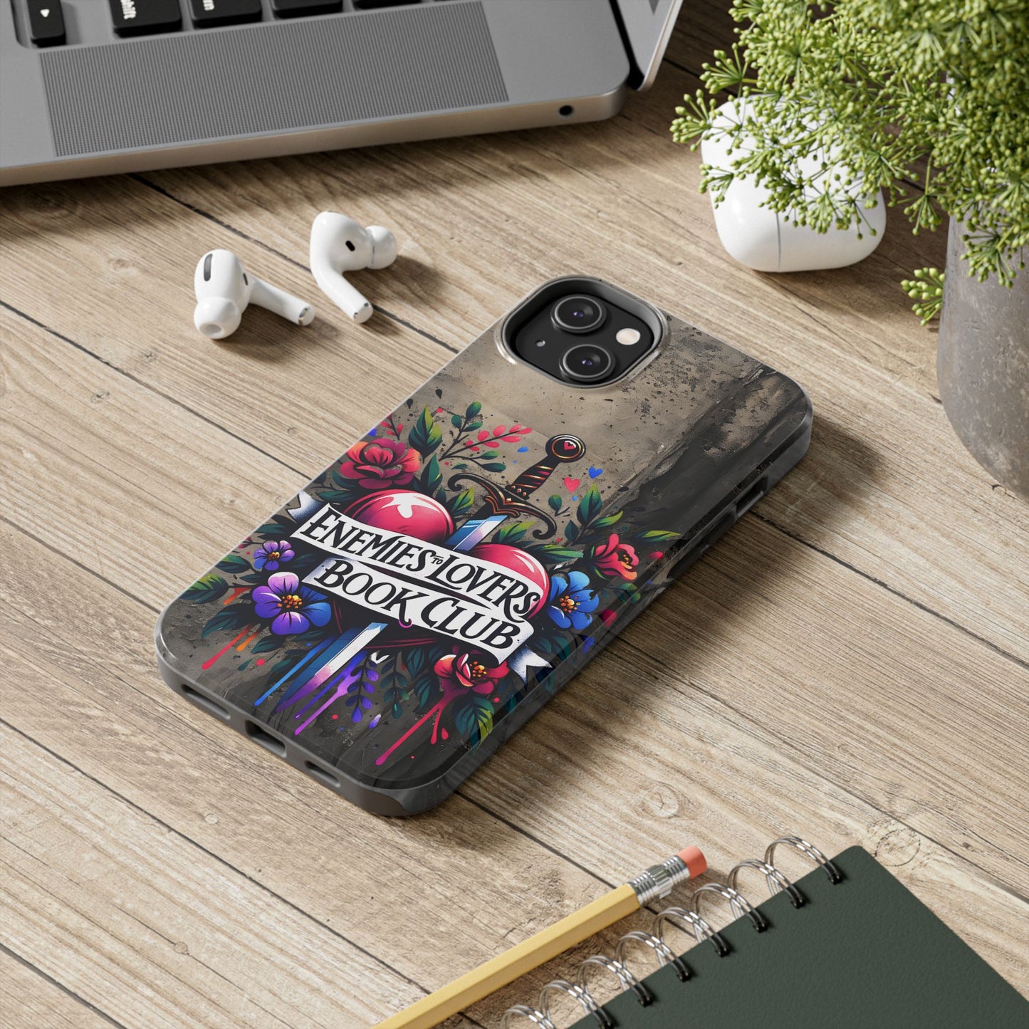 Enemies Lovers Book Club Phone Case — Gothic Floral Sword Protective Cover