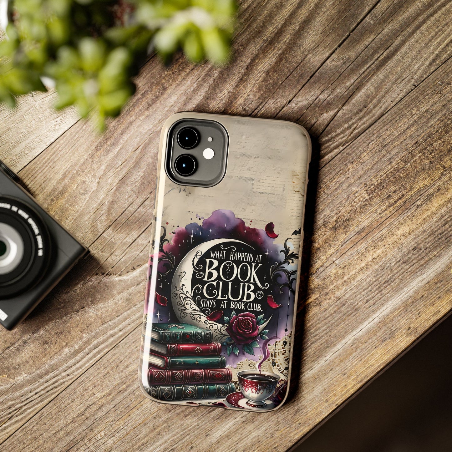 Book Club Phone Case — "What Happens at Book Club Stays at Book Club" Cozy Literary Design