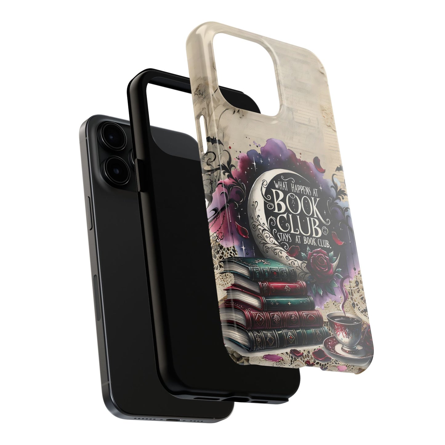 Book Club Phone Case — "What Happens at Book Club Stays at Book Club" Cozy Literary Design