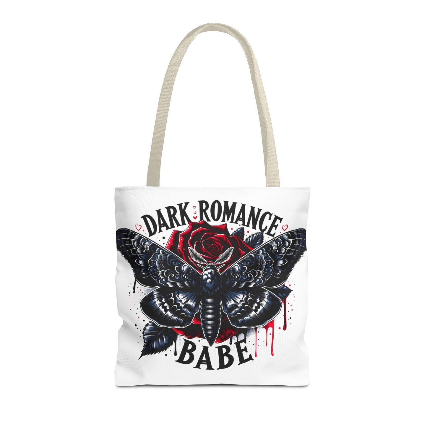 Dark Romance Babe Tote Bag — Gothic Moth & Rose All-Over Print