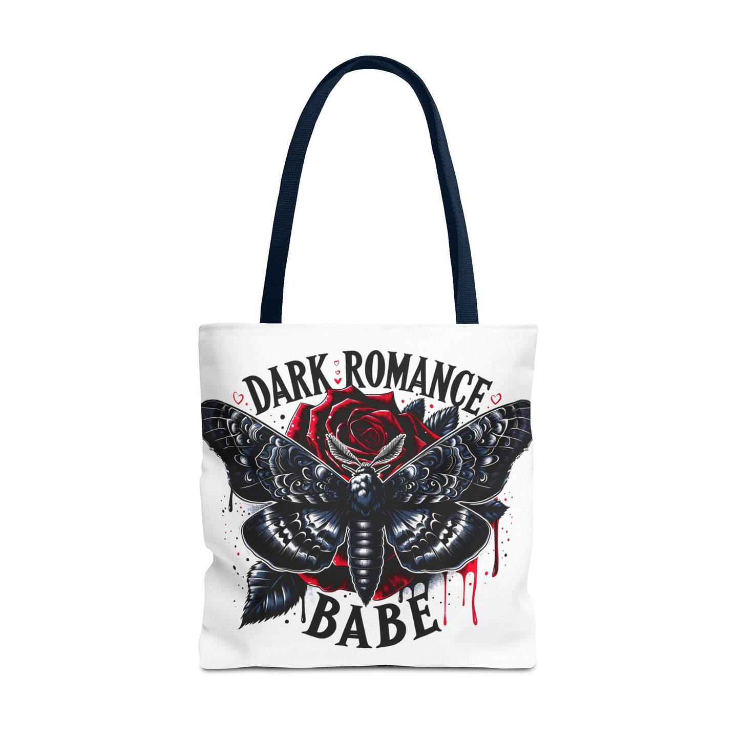Dark Romance Babe Tote Bag — Gothic Moth & Rose All-Over Print