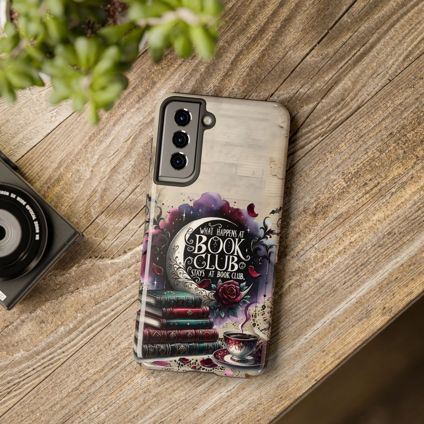 Book Club Phone Case — "What Happens at Book Club Stays at Book Club" Cozy Literary Design