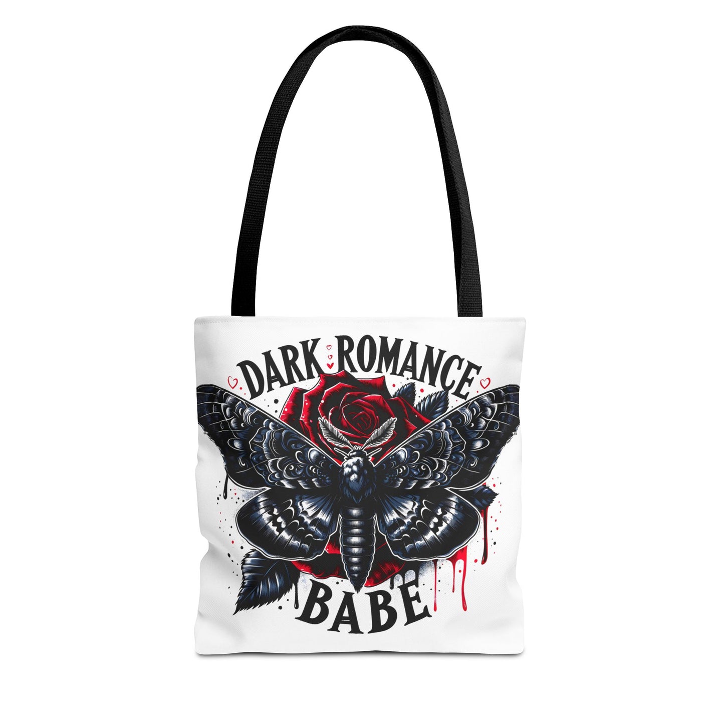 Dark Romance Babe Tote Bag — Gothic Moth & Rose All-Over Print