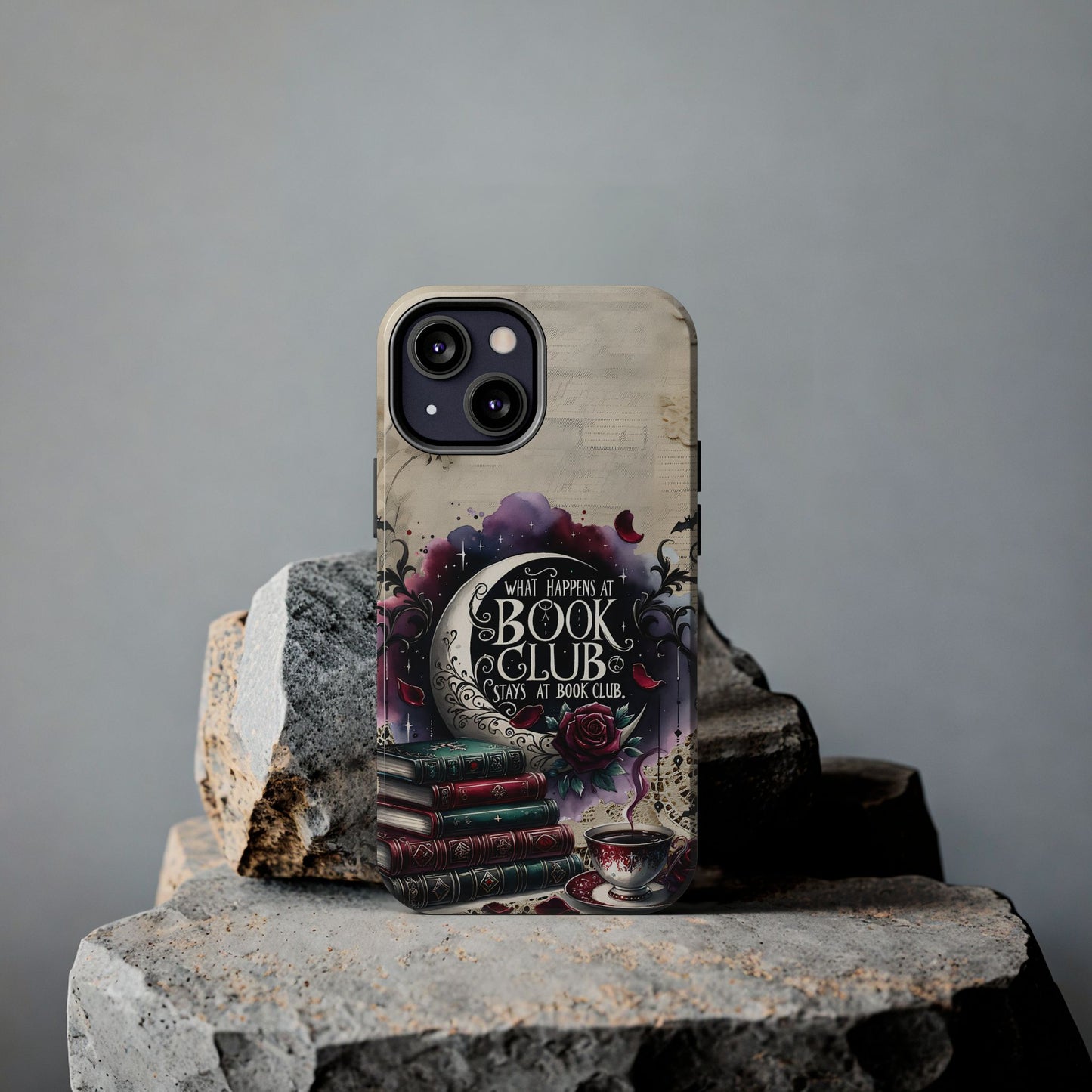 Book Club Phone Case — "What Happens at Book Club Stays at Book Club" Cozy Literary Design