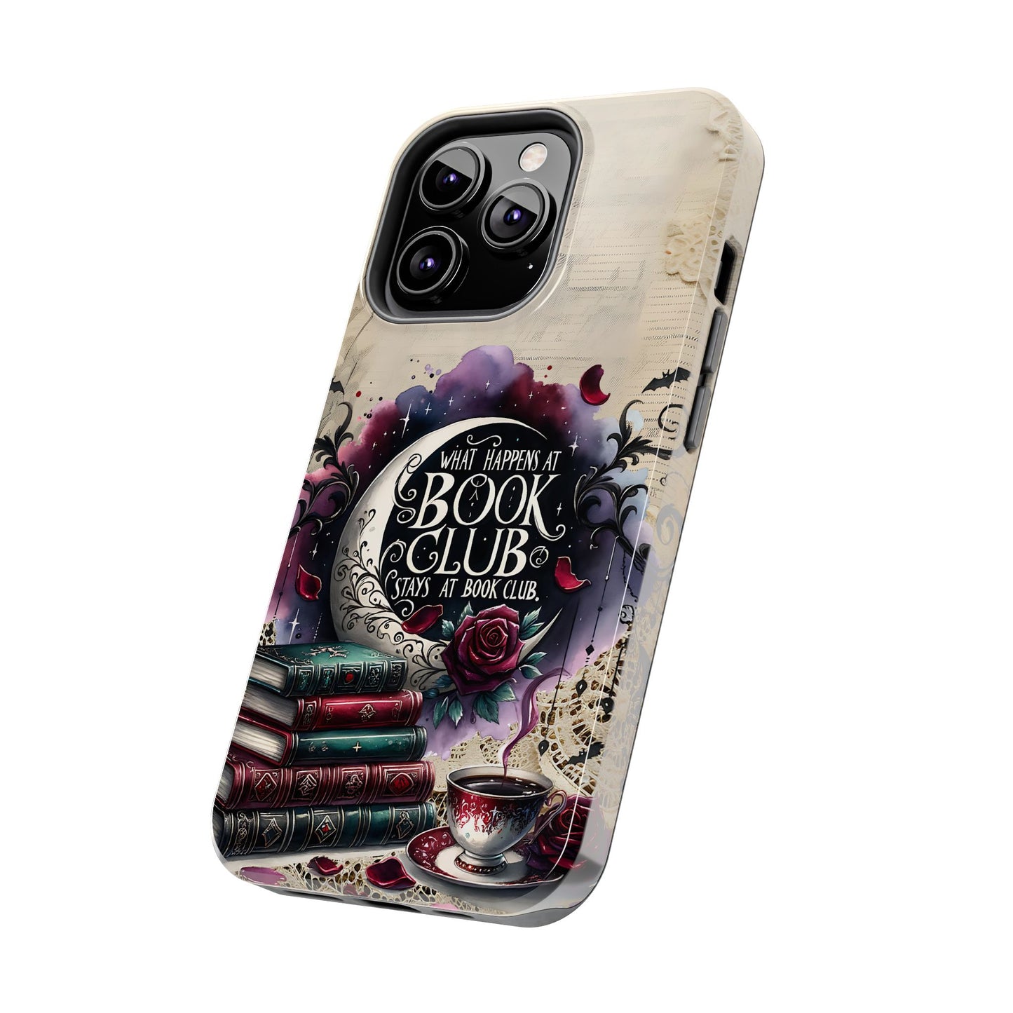 Book Club Phone Case — "What Happens at Book Club Stays at Book Club" Cozy Literary Design