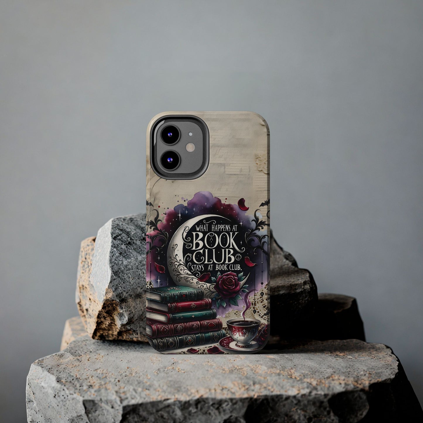 Book Club Phone Case — "What Happens at Book Club Stays at Book Club" Cozy Literary Design