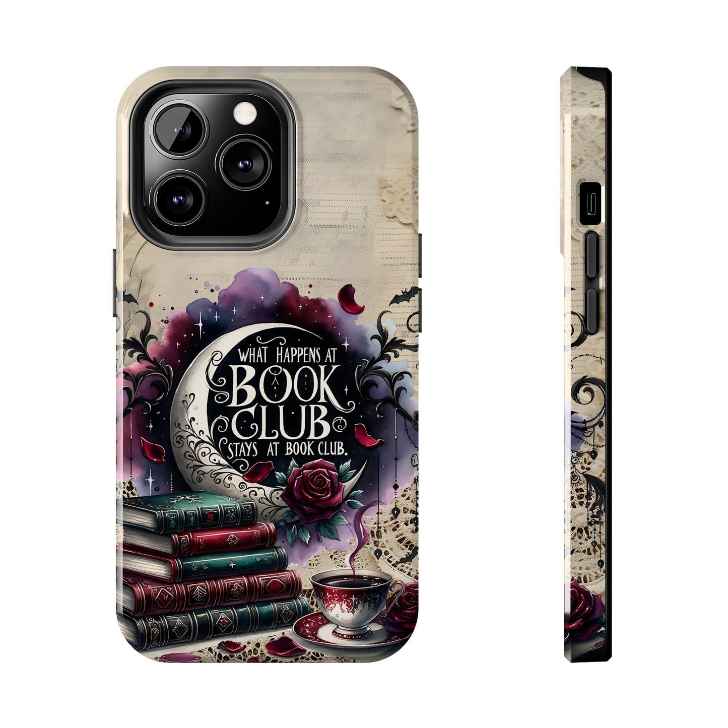 Book Club Phone Case — "What Happens at Book Club Stays at Book Club" Cozy Literary Design