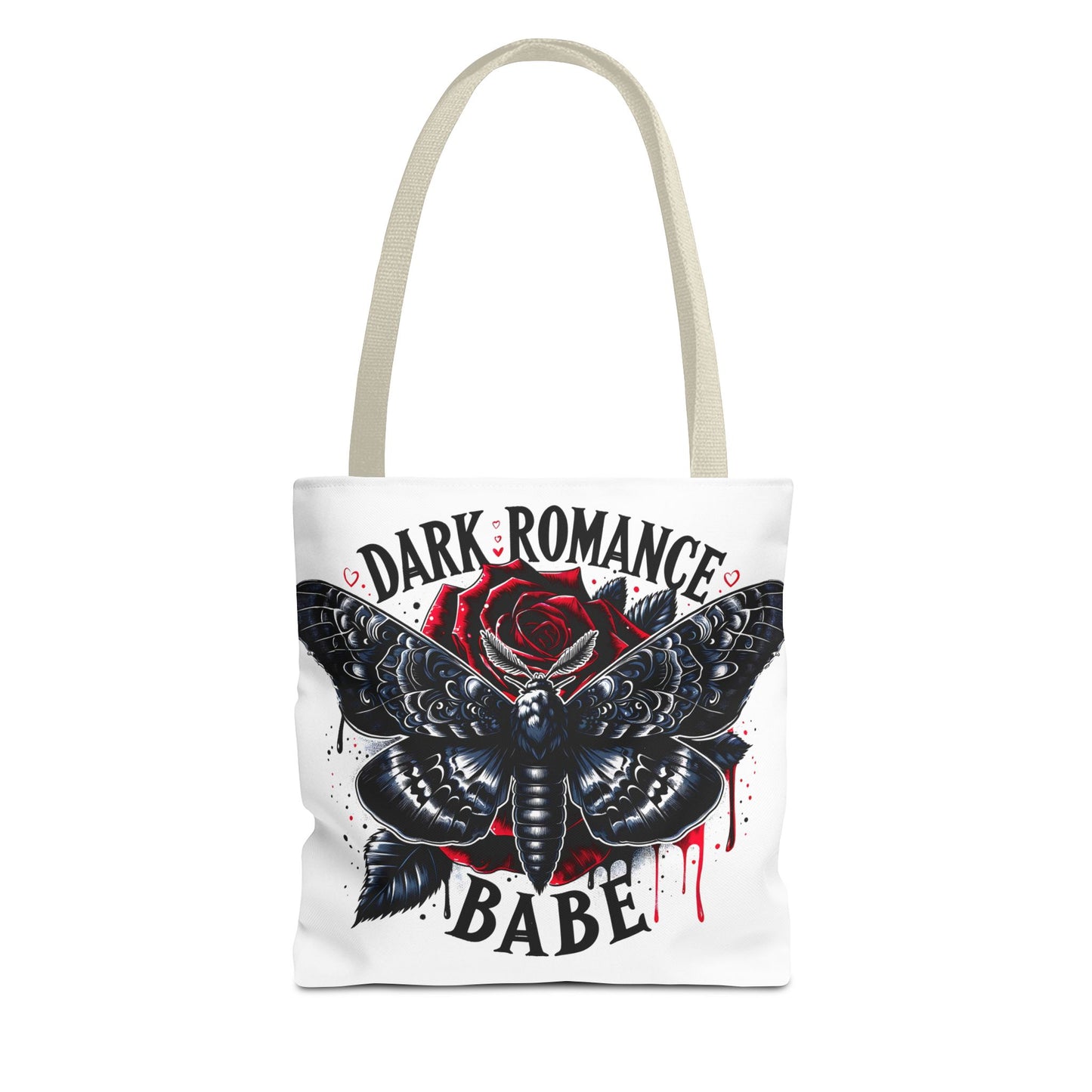 Dark Romance Babe Tote Bag — Gothic Moth & Rose All-Over Print