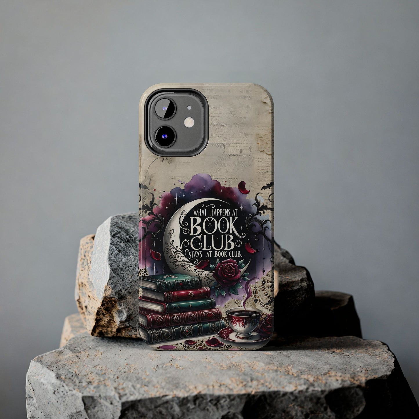 Book Club Phone Case — "What Happens at Book Club Stays at Book Club" Cozy Literary Design