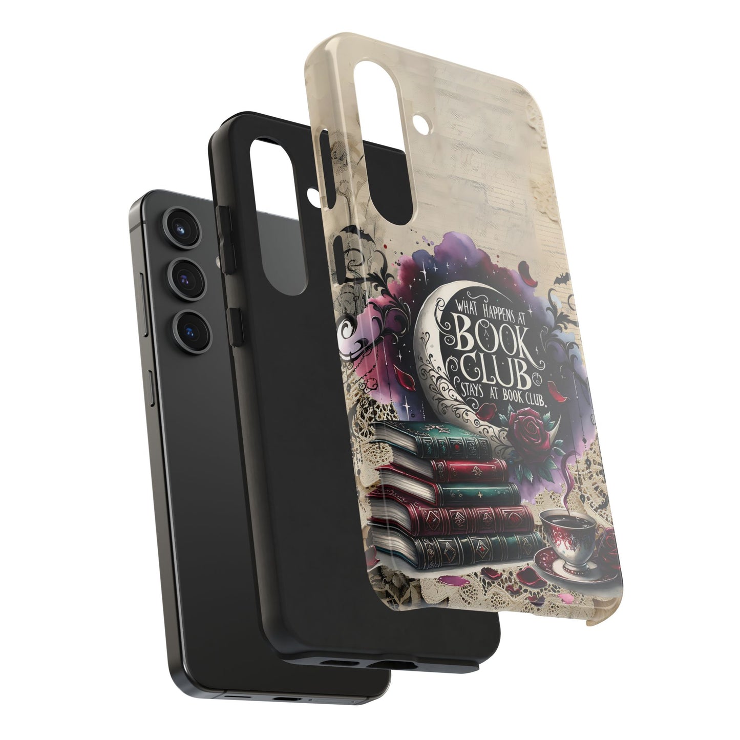 Book Club Phone Case — "What Happens at Book Club Stays at Book Club" Cozy Literary Design