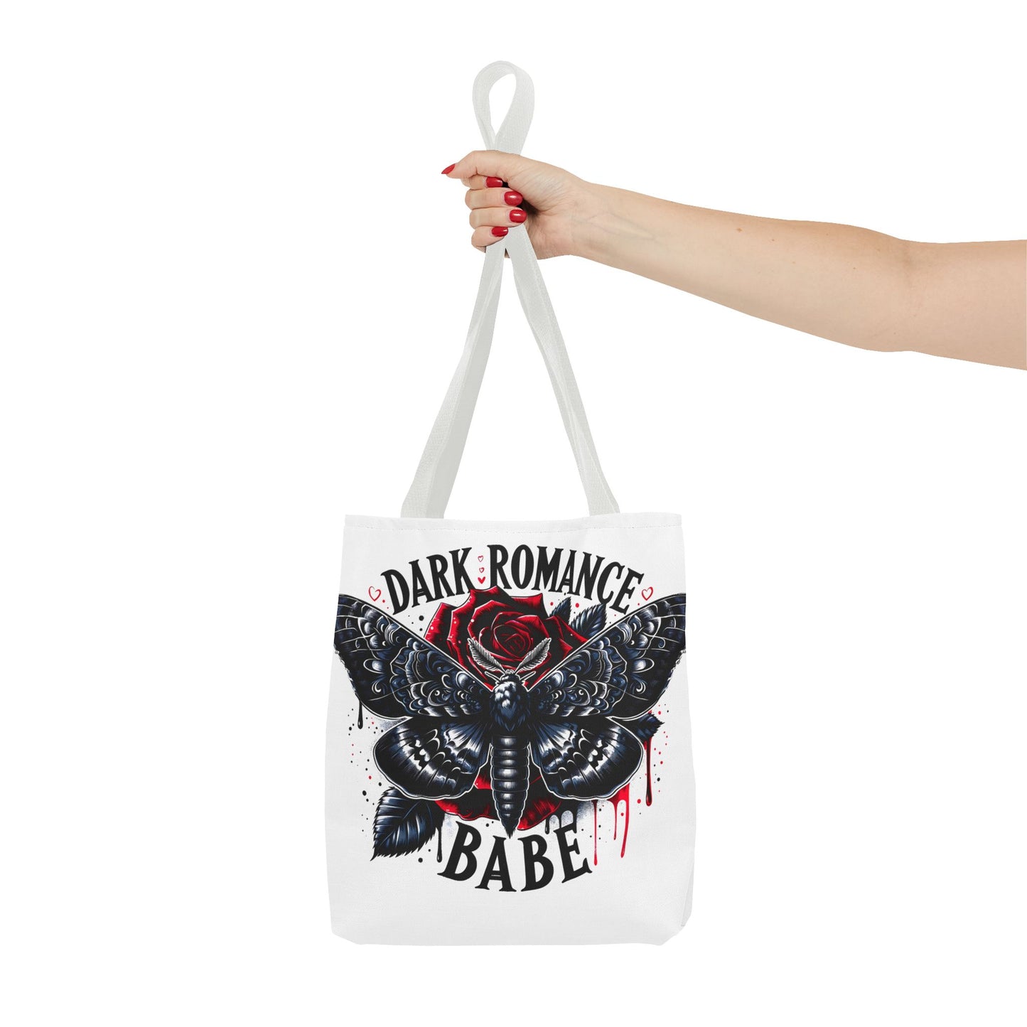 Dark Romance Babe Tote Bag — Gothic Moth & Rose All-Over Print