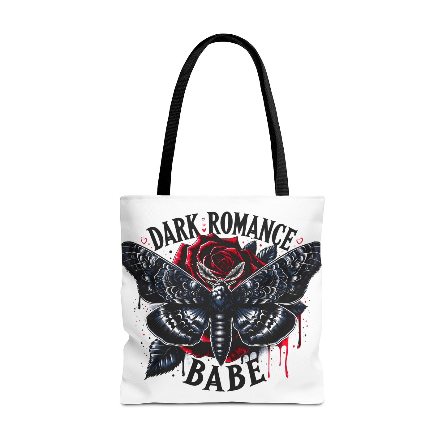 Dark Romance Babe Tote Bag — Gothic Moth & Rose All-Over Print
