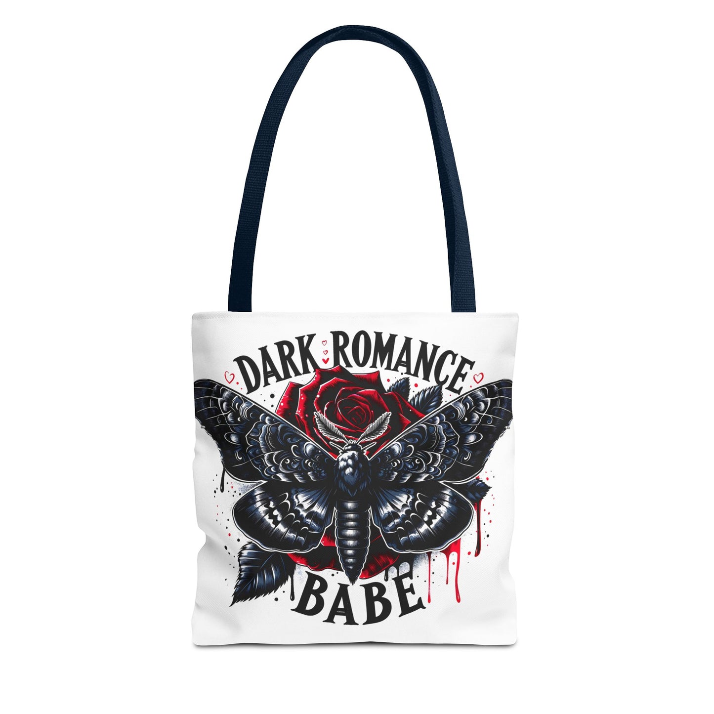 Dark Romance Babe Tote Bag — Gothic Moth & Rose All-Over Print