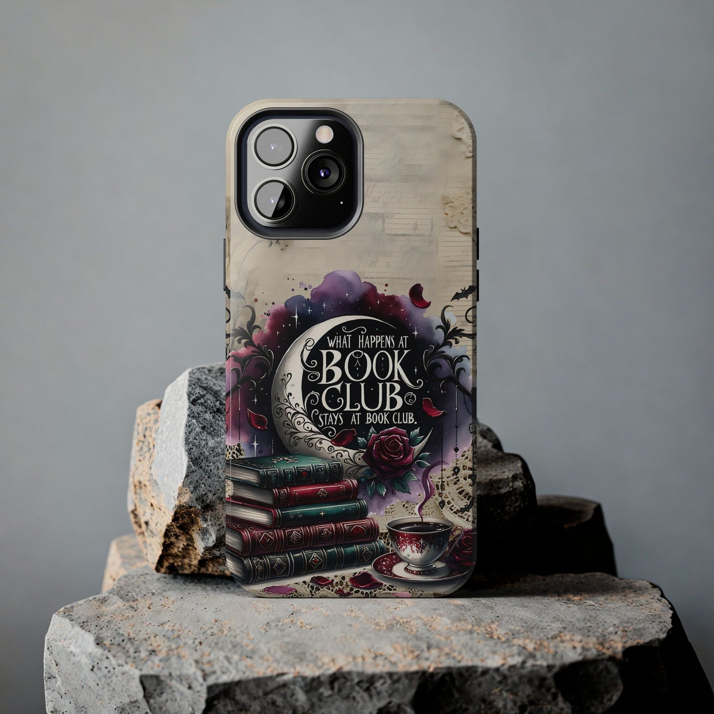 Book Club Phone Case — "What Happens at Book Club Stays at Book Club" Cozy Literary Design