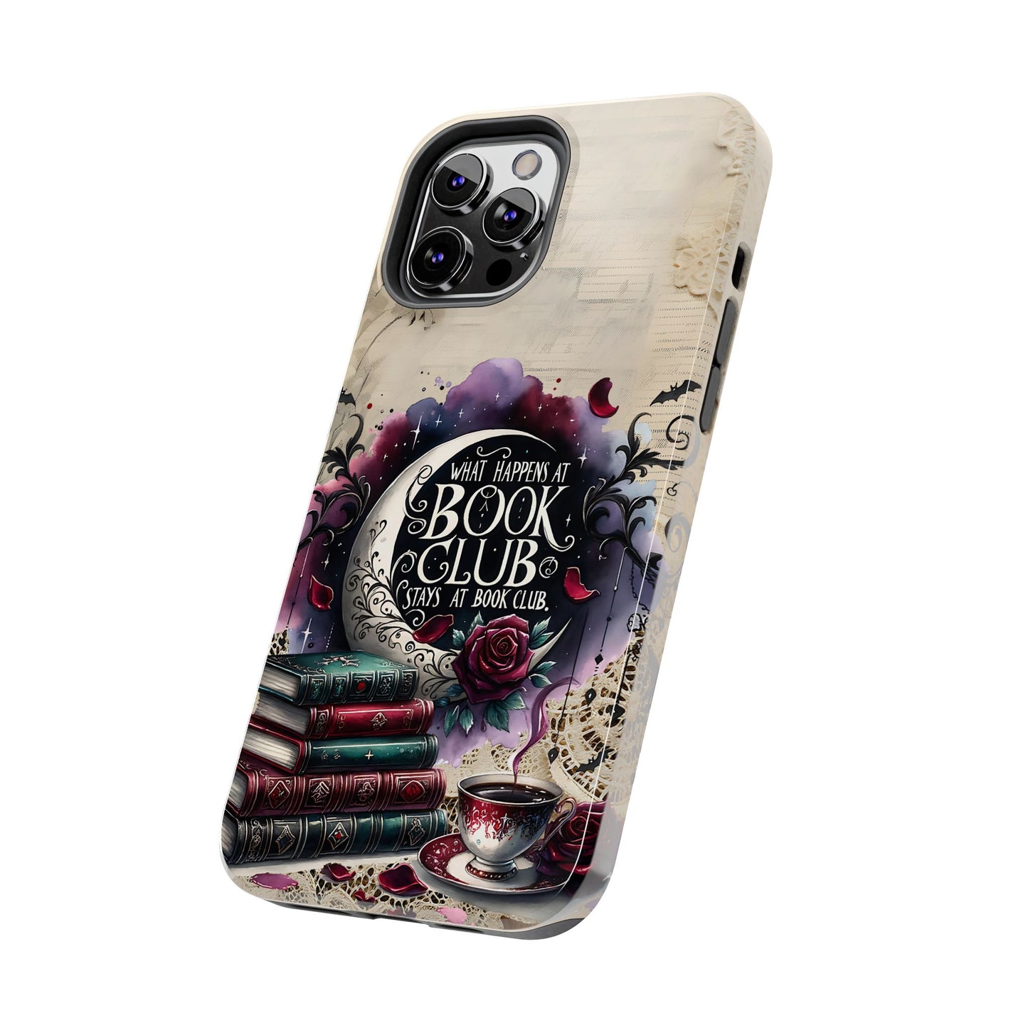 Book Club Phone Case — "What Happens at Book Club Stays at Book Club" Cozy Literary Design