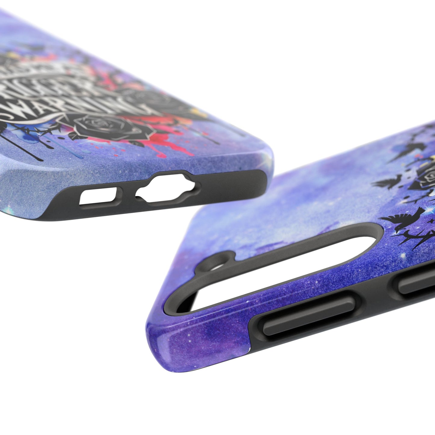 You had me at Trigger Warning Tough Phone Case — Gothic Roses & Galaxy Quote Protective Cover