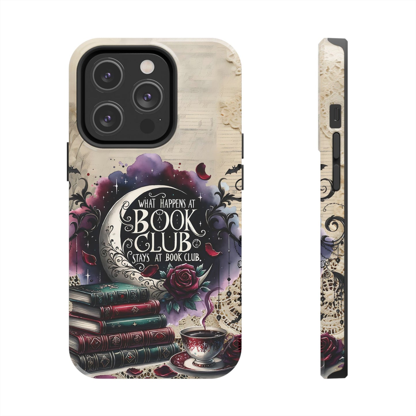 Book Club Phone Case — "What Happens at Book Club Stays at Book Club" Cozy Literary Design