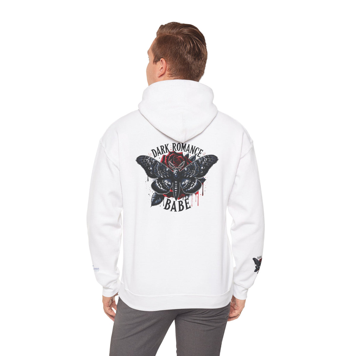 Dark Romance Babe Hoodie - Gothic Moth Graphic Pullover