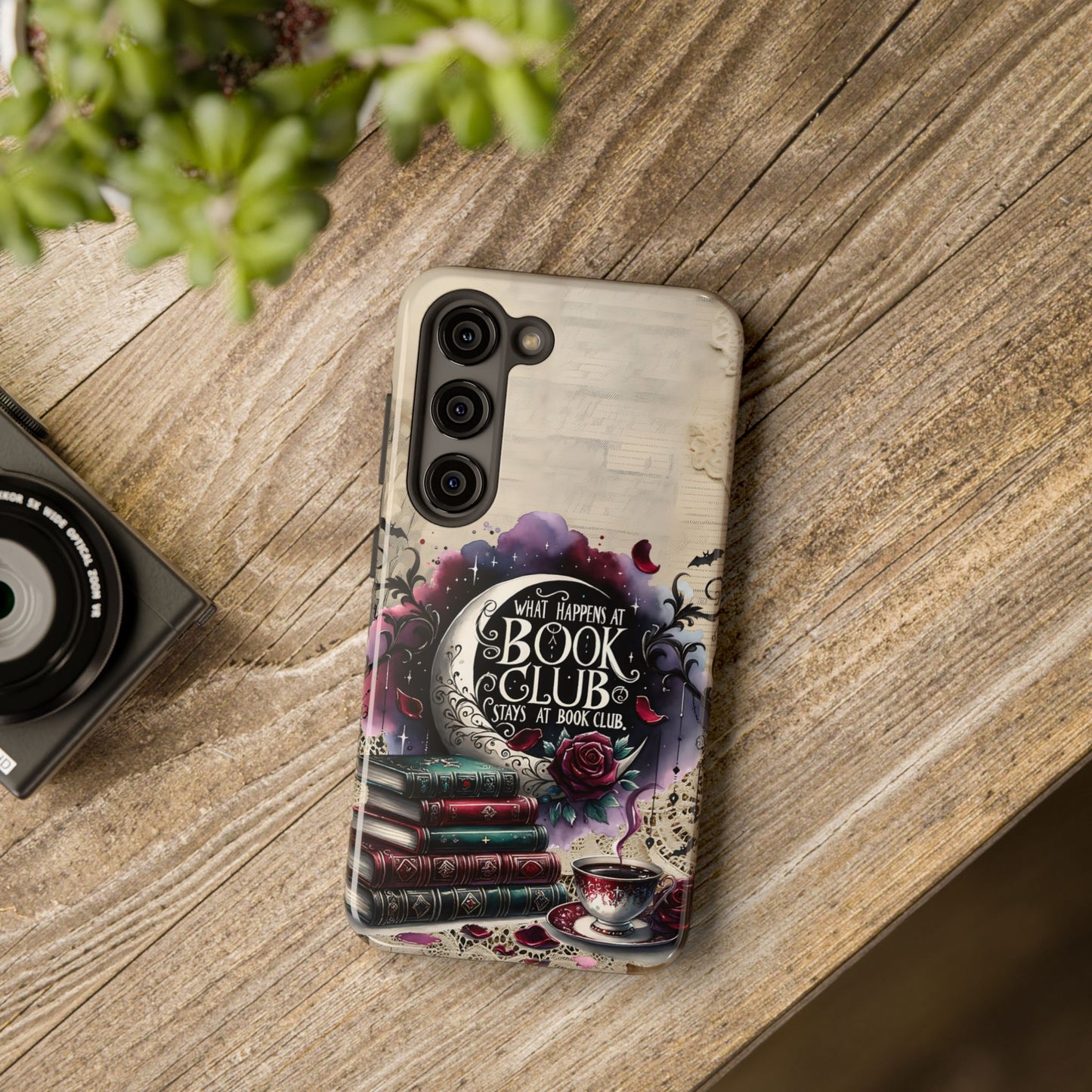 Book Club Phone Case — "What Happens at Book Club Stays at Book Club" Cozy Literary Design