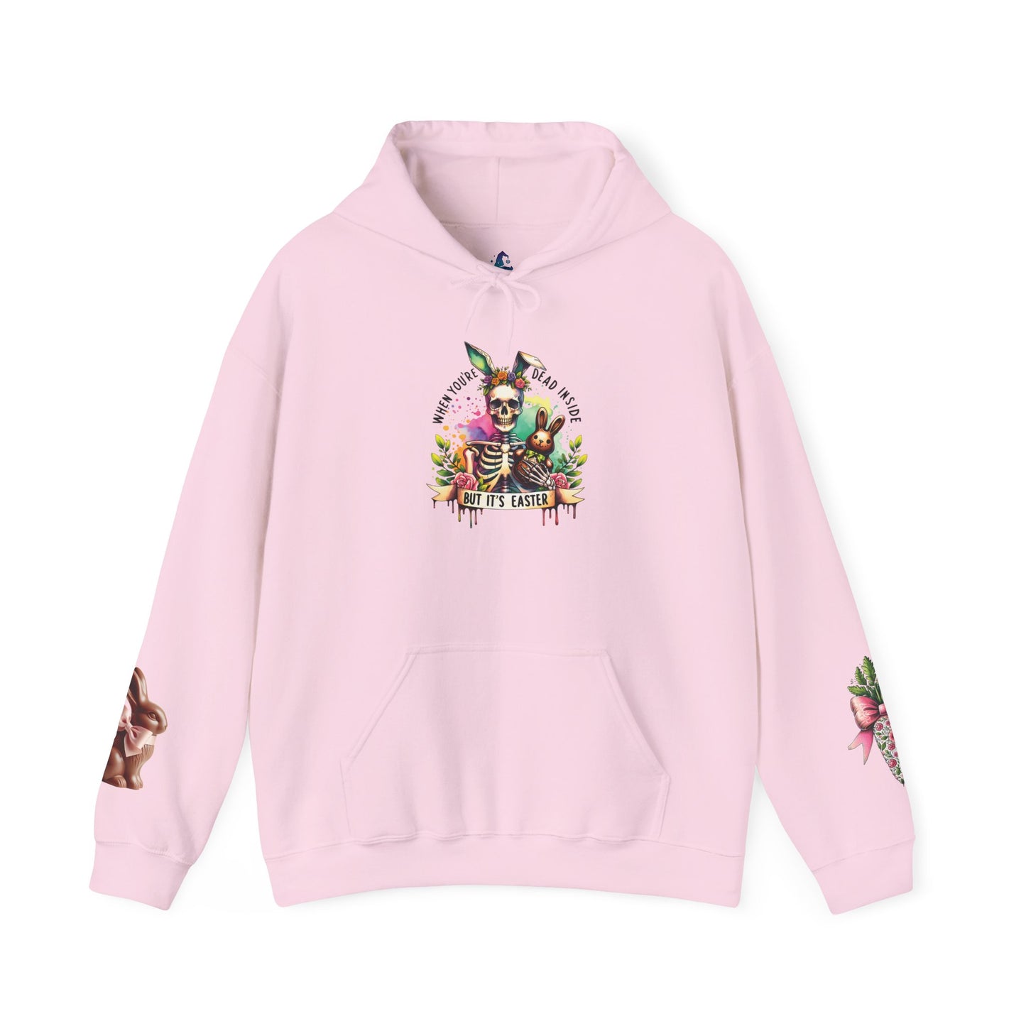 Skeleton Hoodie — "Dead inside buy is Easter" Easter Skull Pullover
